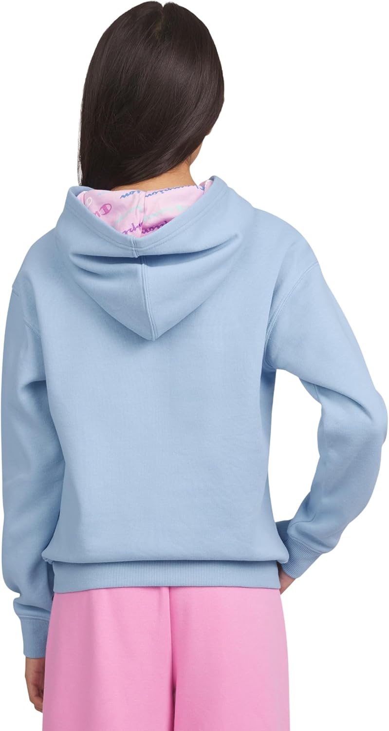 imageChampion Girls Athletic Zip Front Hoodie Sweatshirt for GirlsPlacid Blue