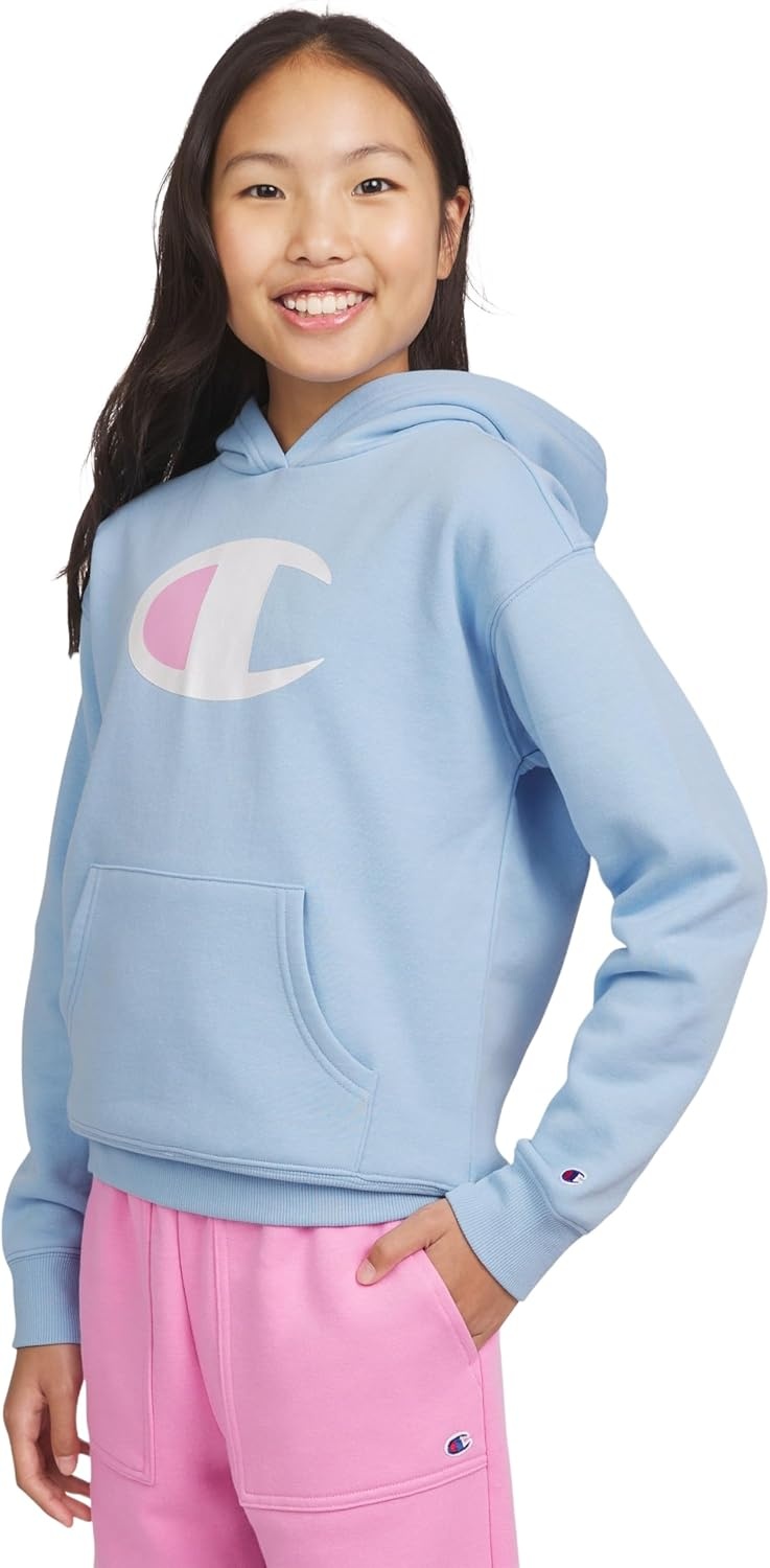 imageChampion Girls Athletic Zip Front Hoodie Sweatshirt for GirlsPlacid Blue