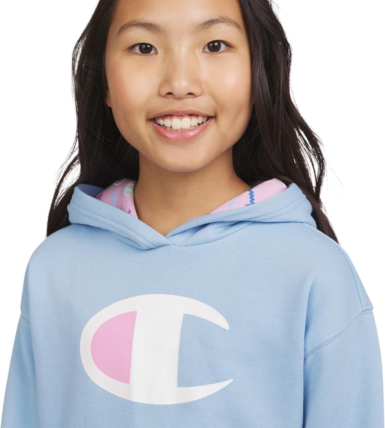 imageChampion Girls Athletic Zip Front Hoodie Sweatshirt for GirlsPlacid Blue
