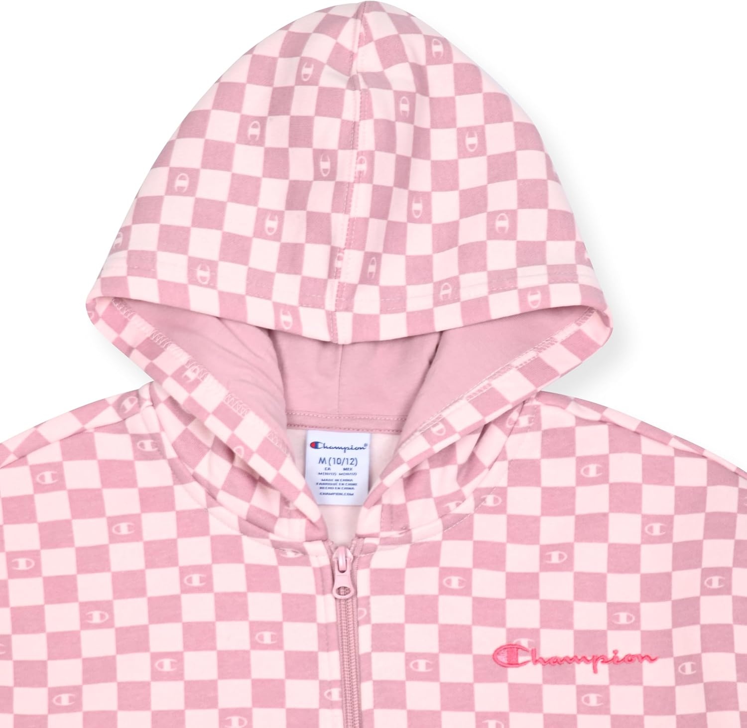 imageChampion Girls Athletic Zip Front Hoodie Sweatshirt for GirlsSweet Lilac Check