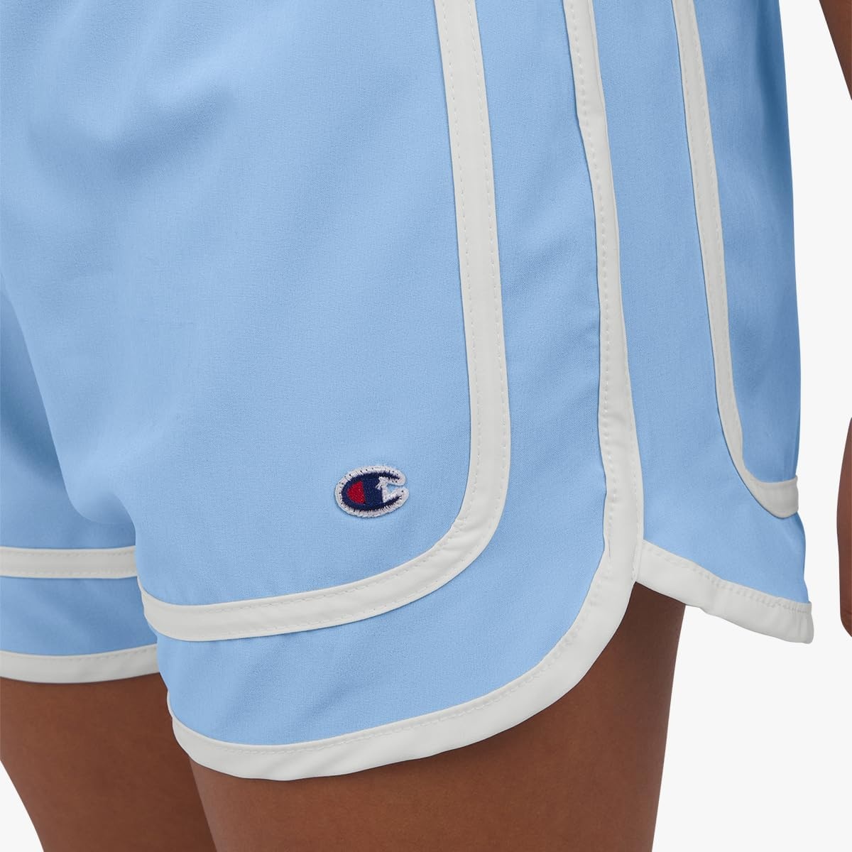 imageChampion Girls Heritage Foldover Mesh Running Basketball Short 275 Inch InseamBlackdutch Blue