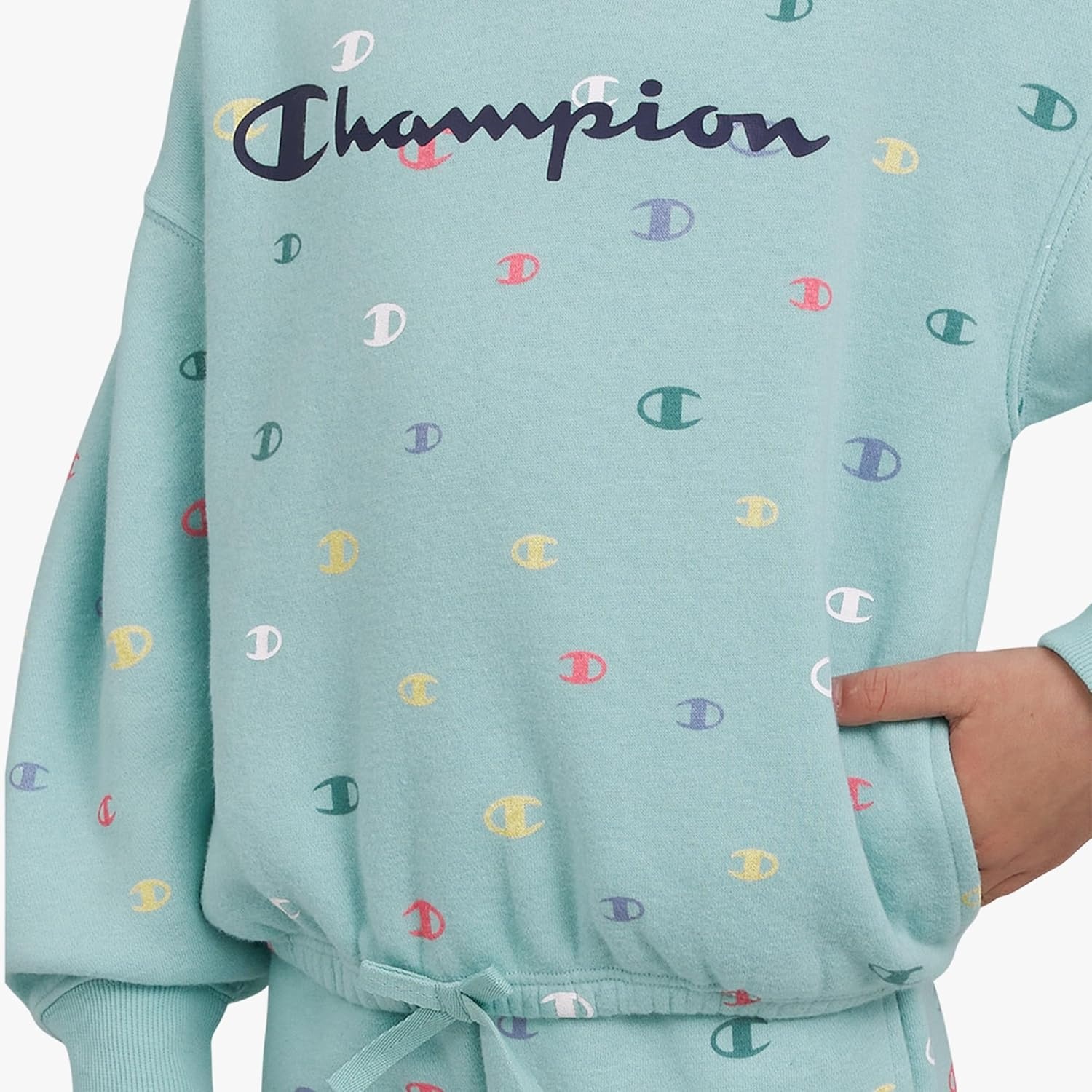 imageChampion Girls Hoodie and Sweatpant Set for Kids Athletic Fleece SweatsuitCanal Blue