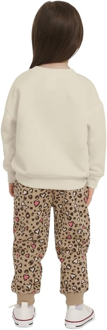 imageChampion Girls Hoodie and Sweatpant Set for Kids Athletic Fleece SweatsuitEgret