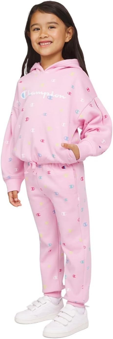imageChampion Girls Hoodie and Sweatpant Set for Kids Athletic Fleece SweatsuitLilac Sachet