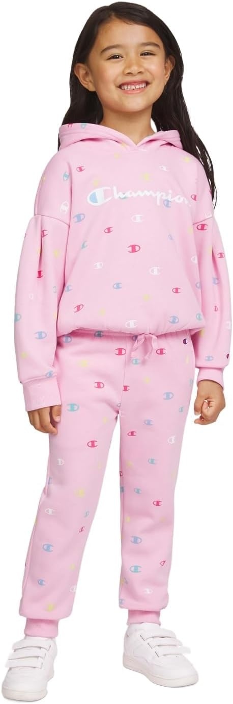 imageChampion Girls Hoodie and Sweatpant Set for Kids Athletic Fleece SweatsuitLilac Sachet