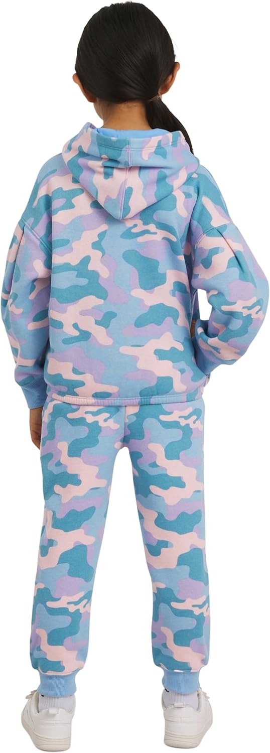 imageChampion Girls Hoodie and Sweatpant Set for Kids Athletic Fleece SweatsuitPlacid Blue