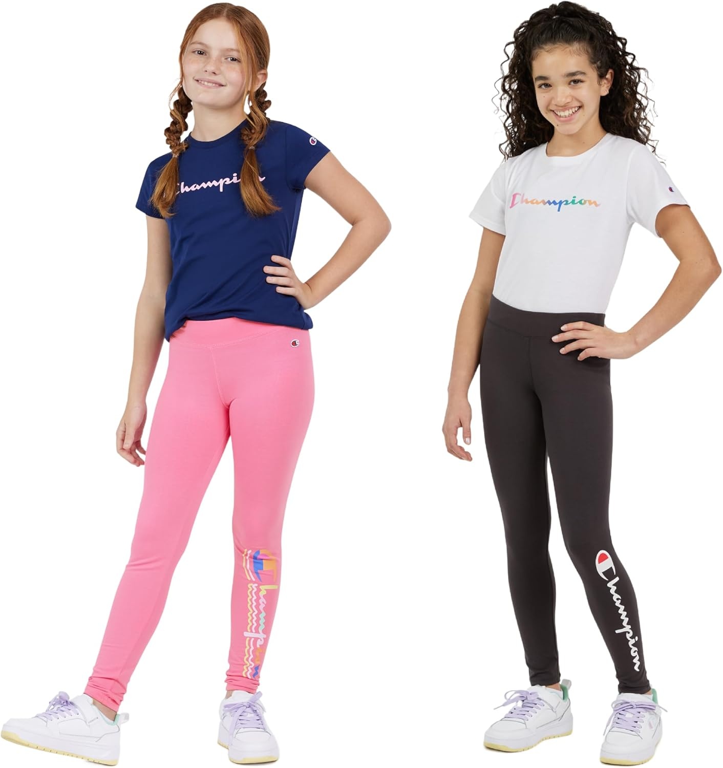 imageChampion Heritage Girls Performance Legging Stretch Pant Active Athletic PantCarnationblack