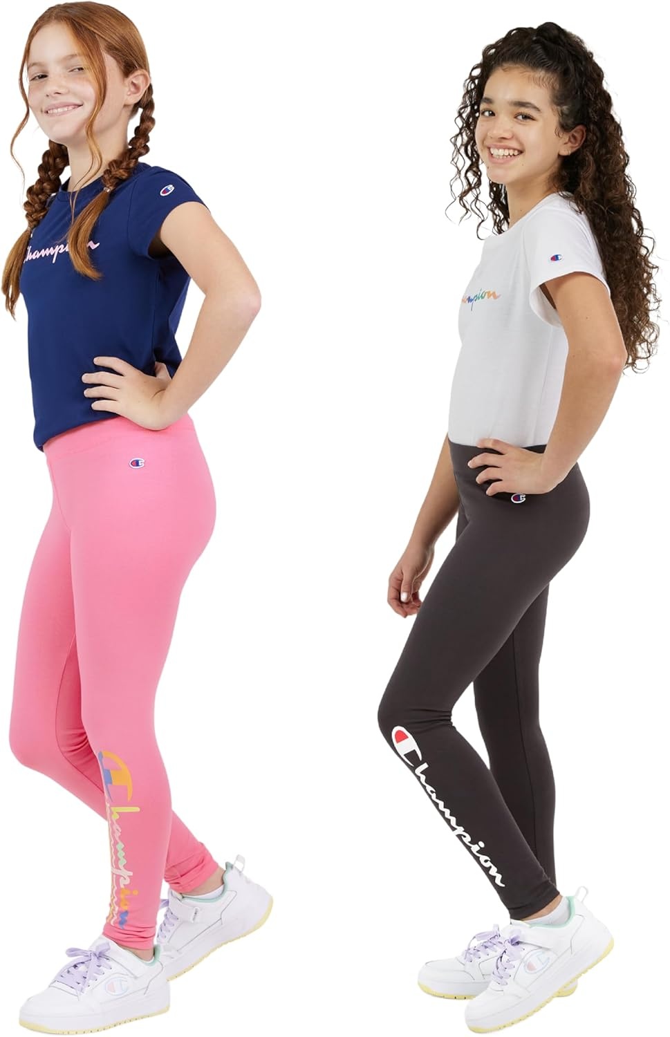 imageChampion Heritage Girls Performance Legging Stretch Pant Active Athletic PantCarnationblack
