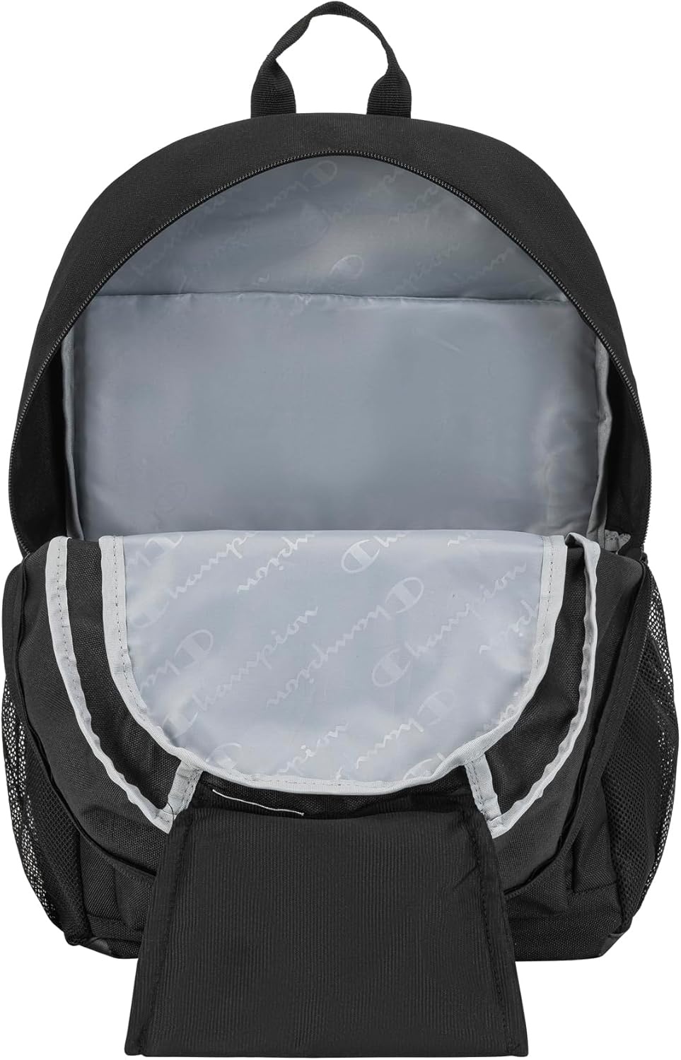 imageChampion Kids Bungee Backpack with Padded Straps Water Bottle Pocket Carry Handle for Daily Use Black One SizeBlack