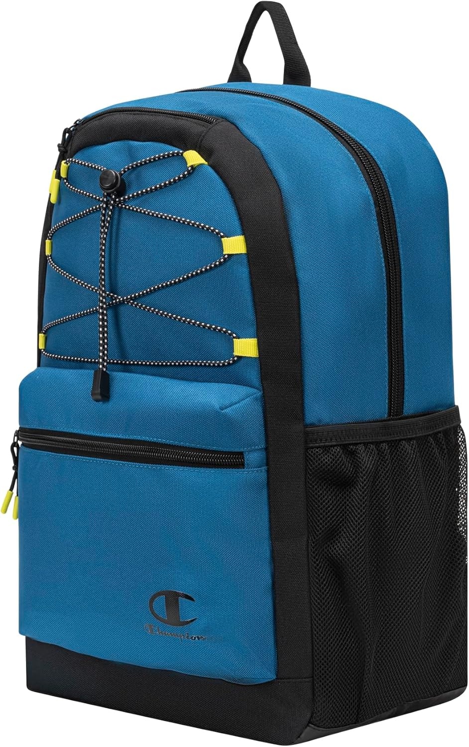imageChampion Kids Bungee Backpack with Padded Straps Water Bottle Pocket Carry Handle for Daily Use Black One SizeBlackDark ForestSharp Green