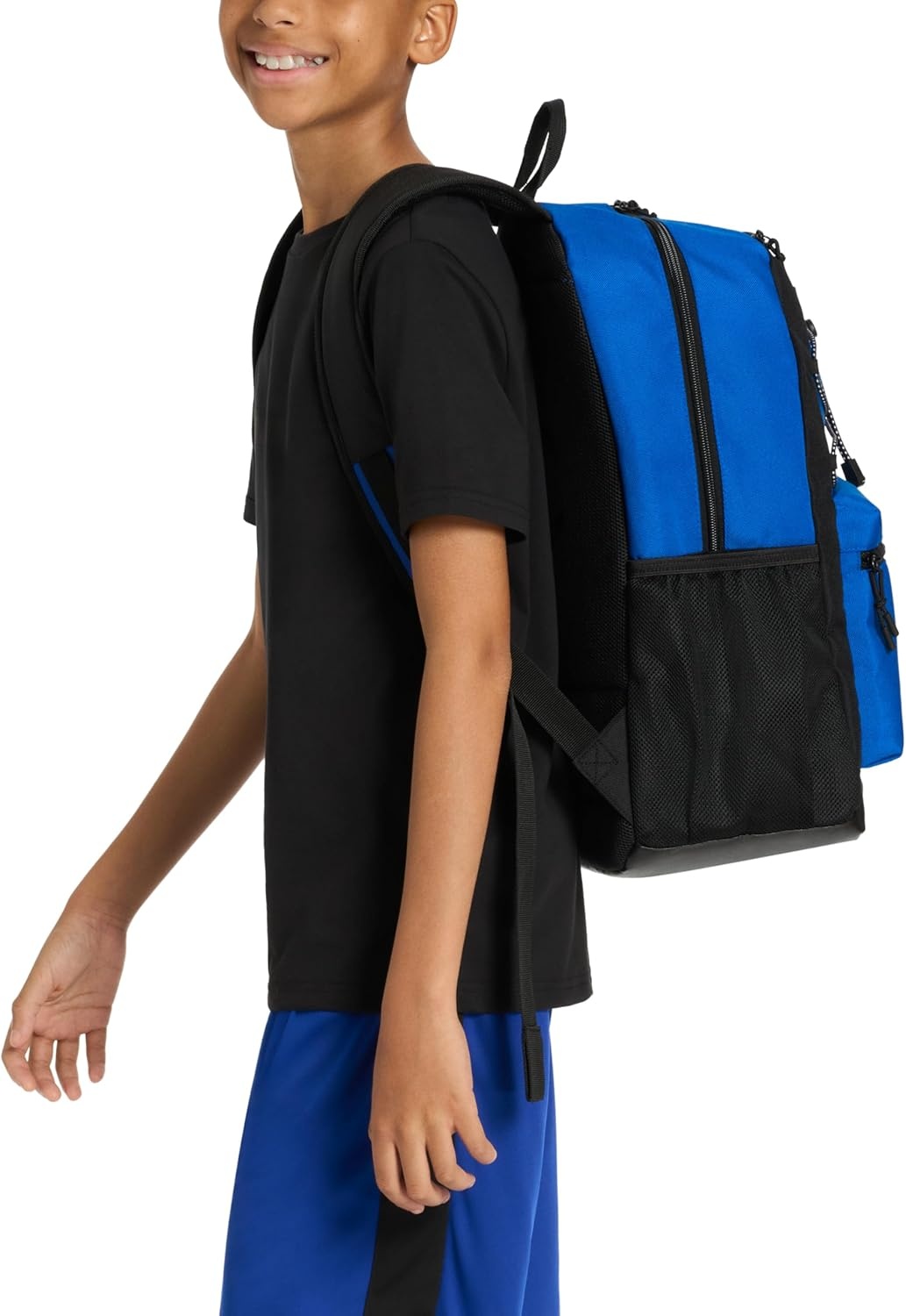 imageChampion Kids Bungee Backpack with Padded Straps Water Bottle Pocket Carry Handle for Daily Use Black One SizeBlackDark ForestSharp Green