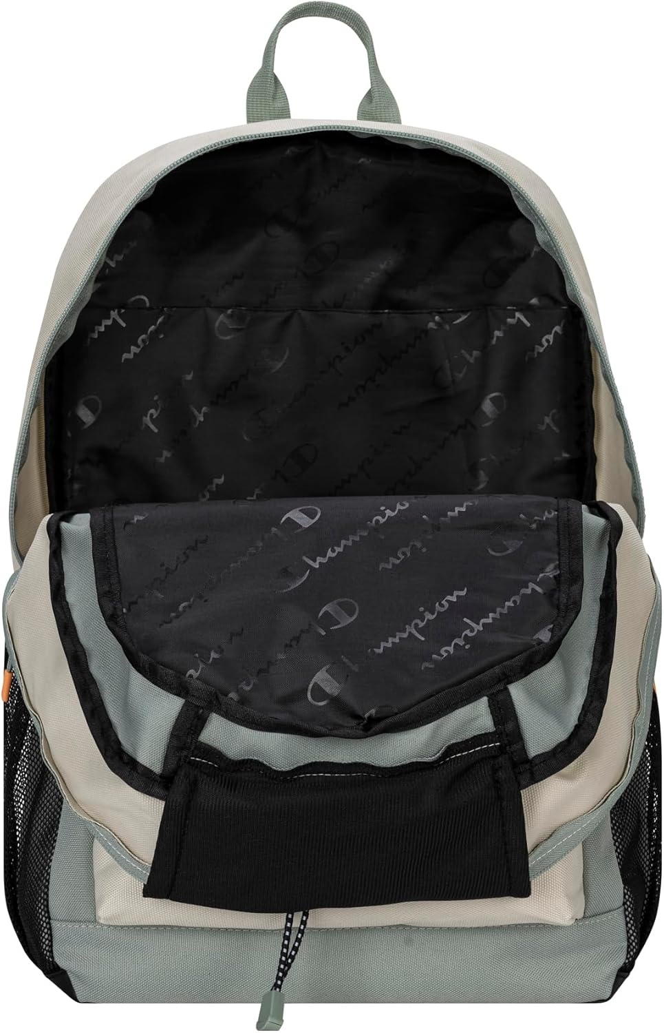 imageChampion Kids Bungee Backpack with Padded Straps Water Bottle Pocket Carry Handle for Daily Use Black One SizeEndless SkyWhiteRose