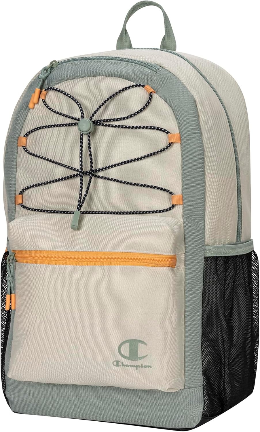 imageChampion Kids Bungee Backpack with Padded Straps Water Bottle Pocket Carry Handle for Daily Use Black One SizeEndless SkyWhiteRose
