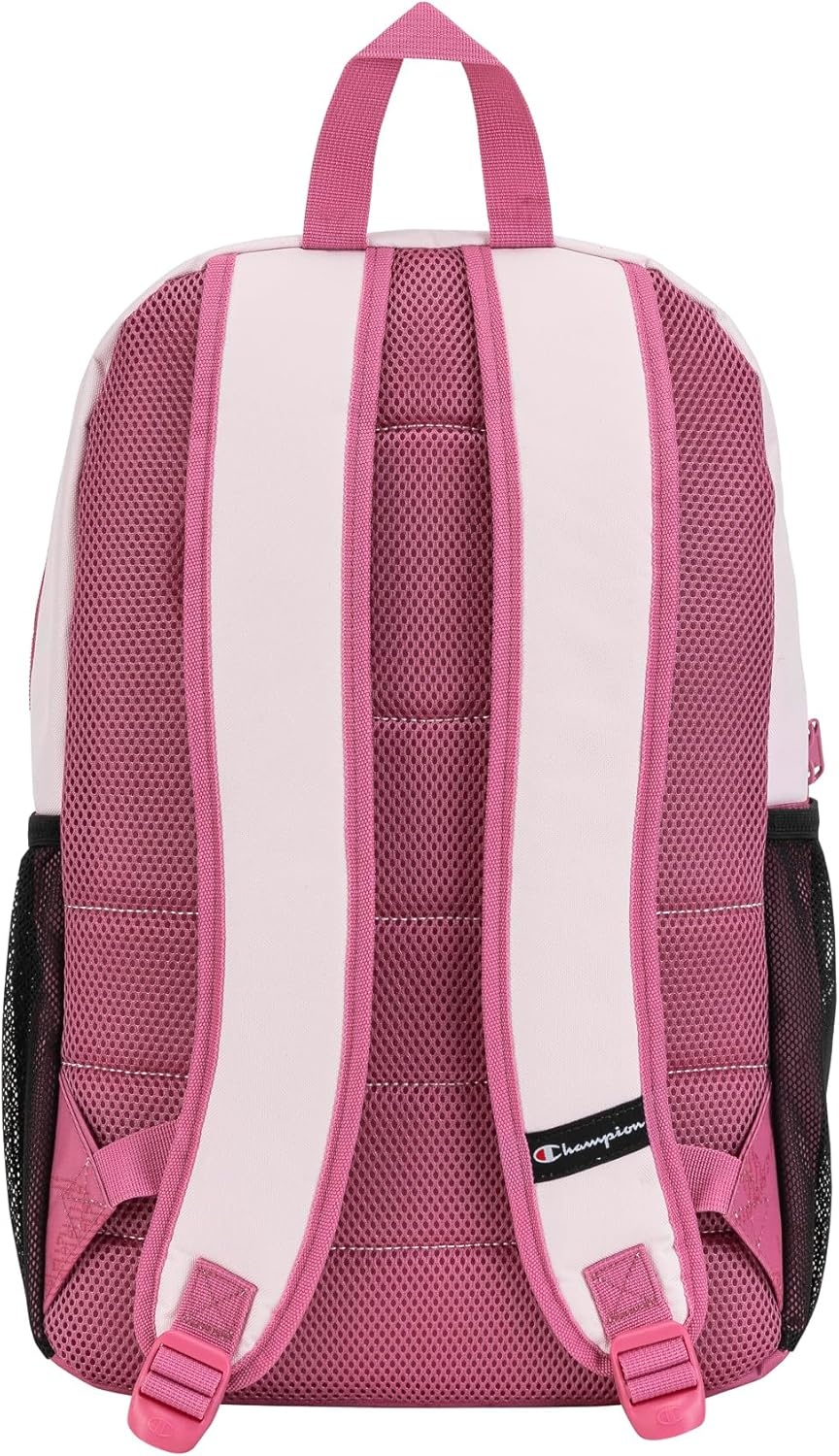 imageChampion Kids Merit Backpack with Padded Straps Water Bottle Pocket and Laptop Compartment for Daily Use PinkBlack One SizePink