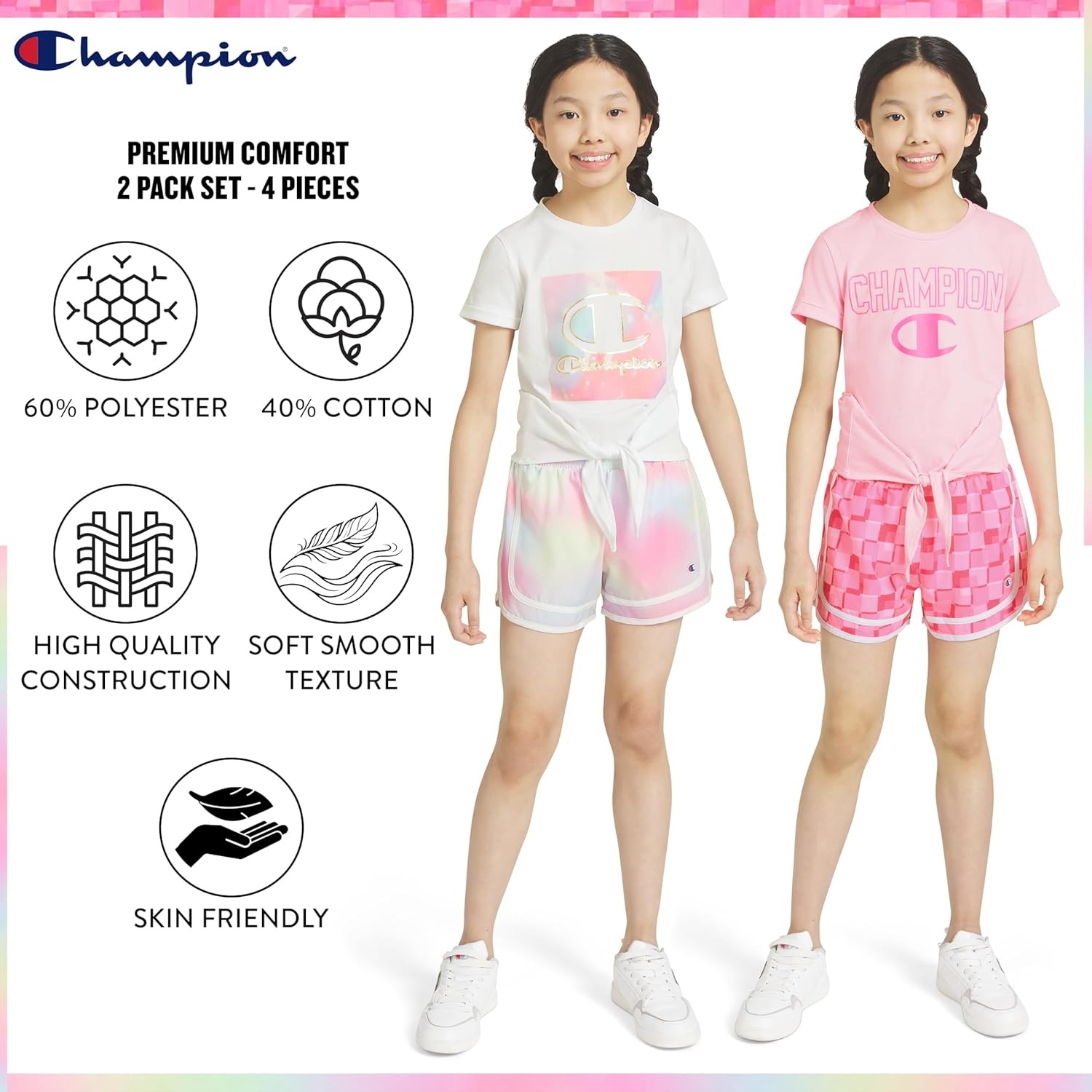 imageChampion girls Champion Girls Athletic Short SetsFairy Tale Pink