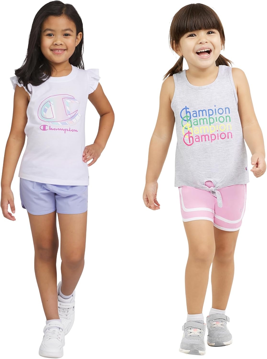 imageChampion girls Champion Girls Athletic Short SetsHeather Greybright White