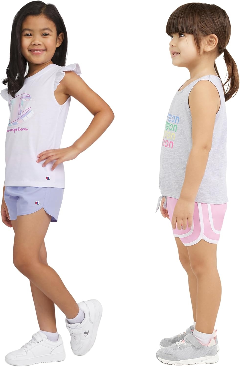 imageChampion girls Champion Girls Athletic Short SetsHeather Greybright White