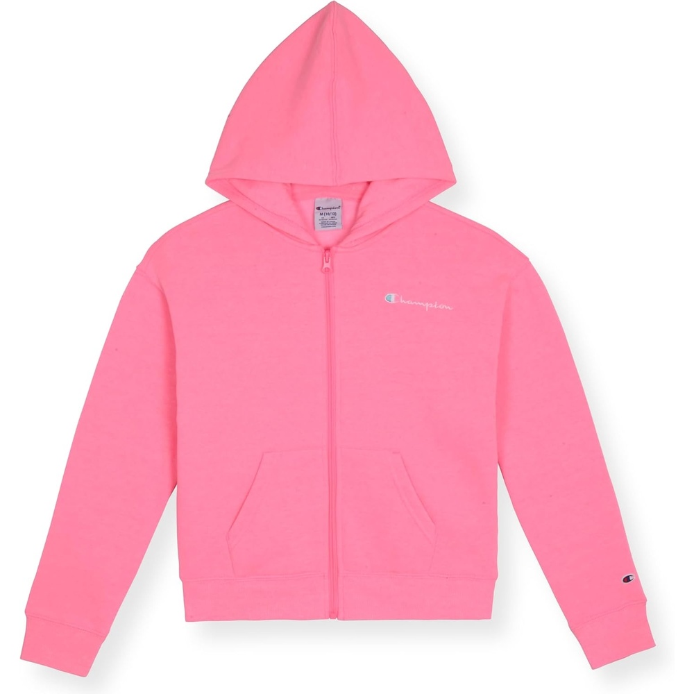 imageChampion Girls Athletic Zip Front Hoodie Sweatshirt for GirlsSignature Bright Pink