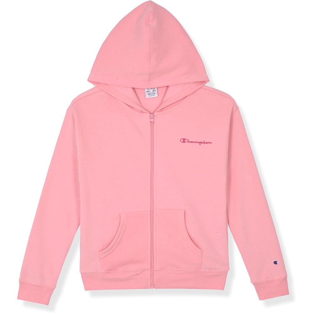 imageChampion Girls Athletic Zip Front Hoodie Sweatshirt for GirlsSignature Candy Pink