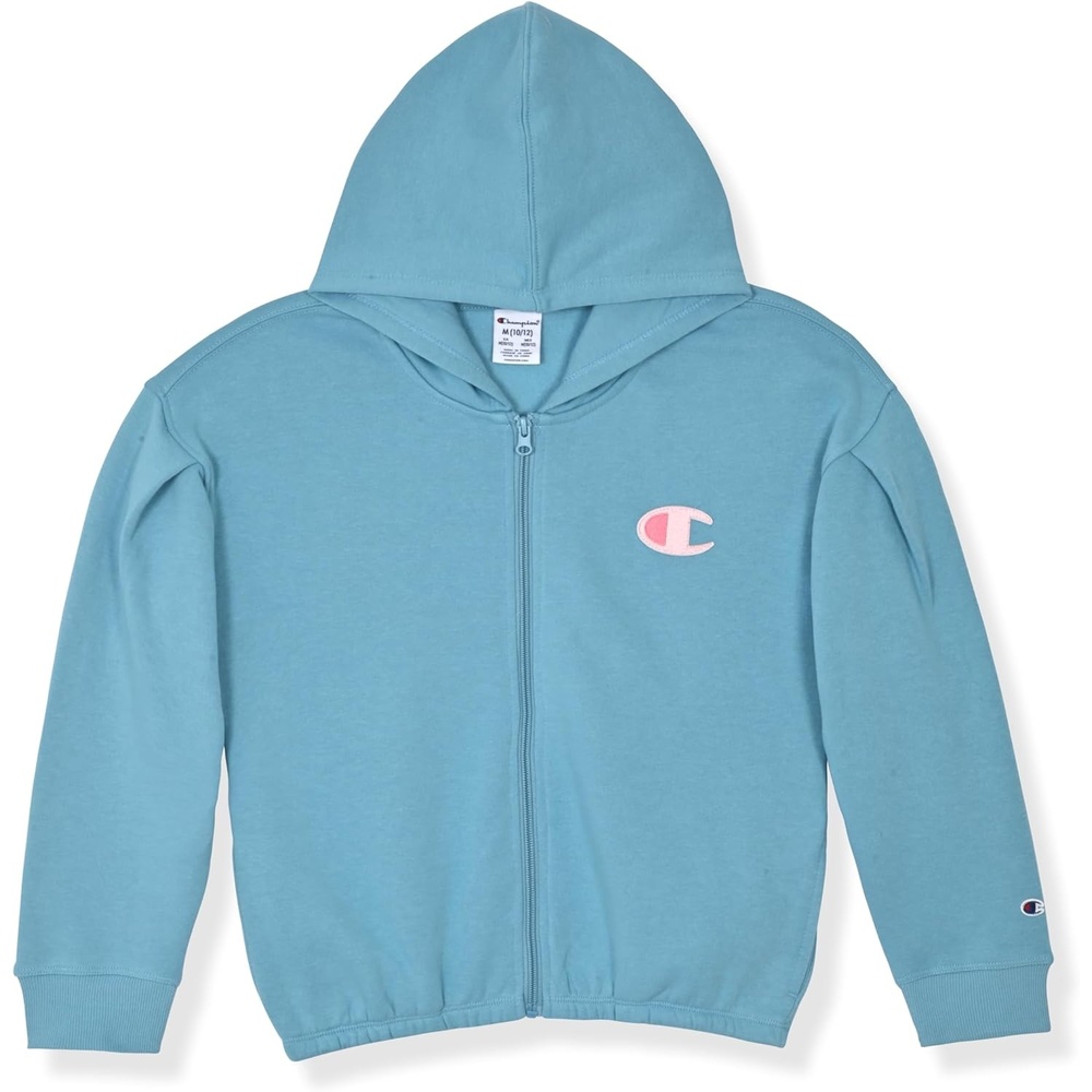 imageChampion Girls Athletic Zip Front Hoodie Sweatshirt for GirlsSignature Mineral Blue
