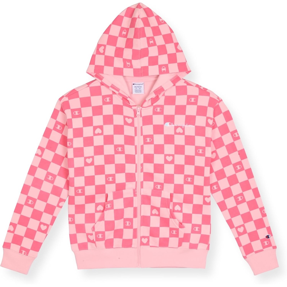 imageChampion Girls Athletic Zip Front Hoodie Sweatshirt for GirlsSignature Soft Pink