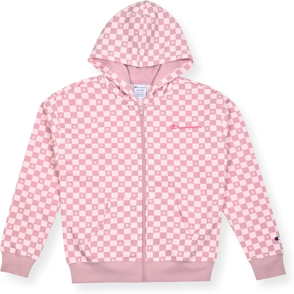 imageChampion Girls Athletic Zip Front Hoodie Sweatshirt for GirlsSweet Lilac Check