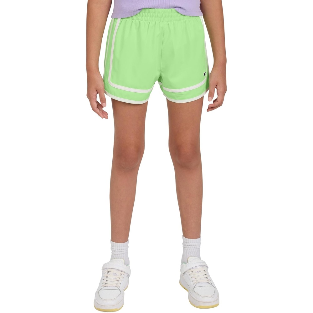 imageChampion Girls Heritage Foldover Mesh Running Basketball Short 275 Inch InseamParadise Green