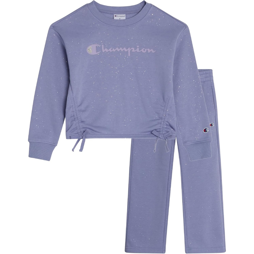 imageChampion Girls Hoodie and Sweatpant Set for Kids Athletic Fleece SweatsuitMeadow