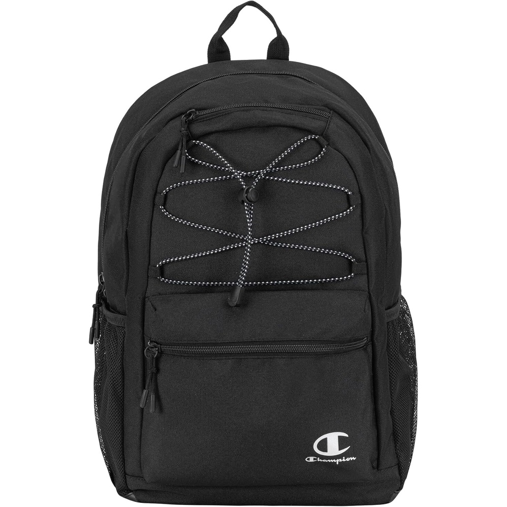 imageChampion Kids Bungee Backpack with Padded Straps Water Bottle Pocket Carry Handle for Daily Use Black One SizeBlack
