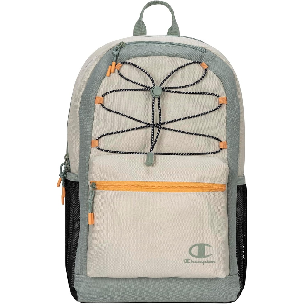 imageChampion Kids Bungee Backpack with Padded Straps Water Bottle Pocket Carry Handle for Daily Use Black One SizeEndless SkyWhiteRose