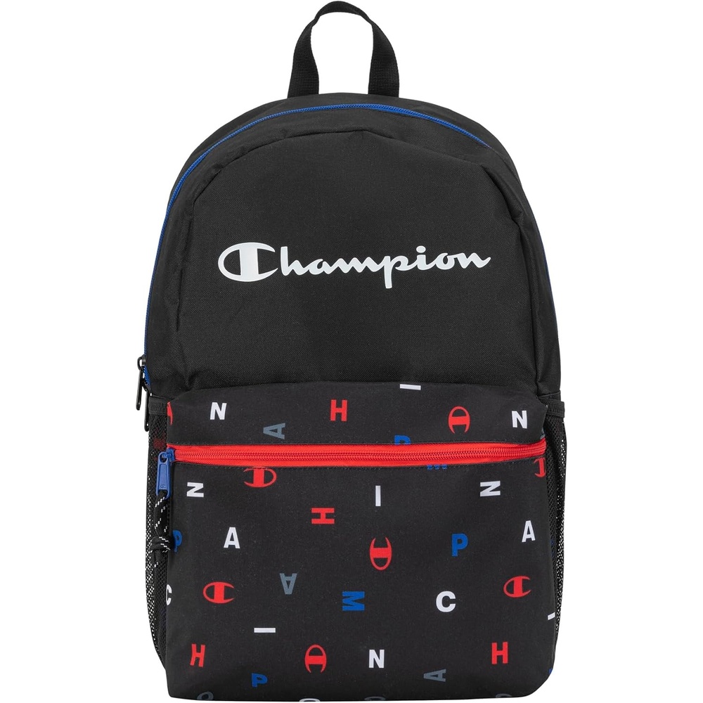 imageChampion Kids Merit Backpack with Padded Straps Water Bottle Pocket and Laptop Compartment for Daily Use PinkBlack One SizeBlack Combo