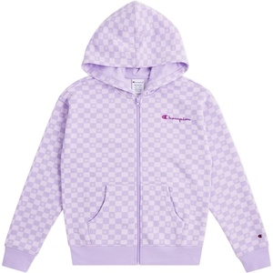 Champion Girls’ Athletic Zip Front Hoodie Sweatshirt for Girls(Lavender Check)