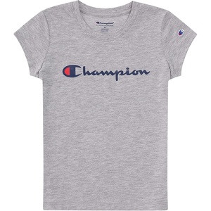Champion Girls’ Champion Girls Short Sleeve Tee Shirt(Light Grey Heather)
