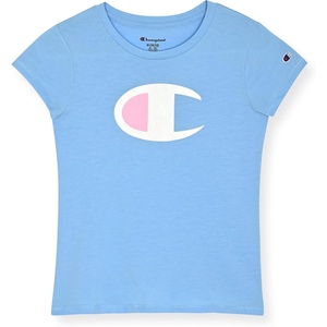 Champion Girls’ Champion Girls Short Sleeve Tee Shirt(Placid Blue Logo)