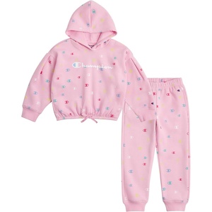 Champion Girls Hoodie and Sweatpant Set for Kids Athletic Fleece Sweatsuit(Lilac Sachet)