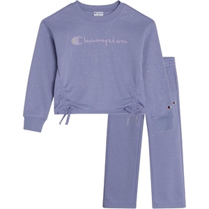 Champion Girls Hoodie and Sweatpant Set for Kids Athletic Fleece Sweatsuit(Meadow)