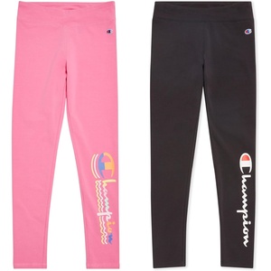 Champion Heritage Girls Performance Legging Stretch Pant | Active Athletic Pant(Carnation-black)