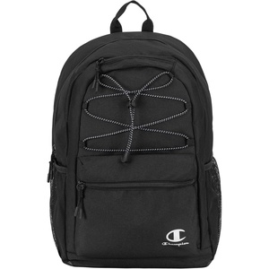 Champion Kids’ Bungee Backpack with Padded Straps, Water Bottle Pocket, Carry Handle for Daily Use, Black, One Size(Black)