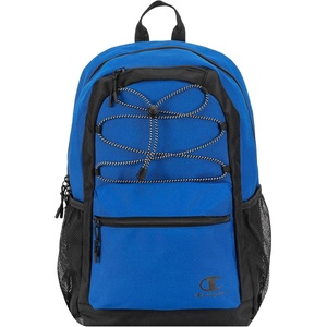 Champion Kids’ Bungee Backpack with Padded Straps, Water Bottle Pocket, Carry Handle for Daily Use, Black, One Size(Blue)