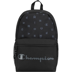 Champion Kids’ Merit Backpack with Padded Straps, Water Bottle Pocket and Laptop Compartment for Daily Use, Pink/Black, One Size(Black/Grey)