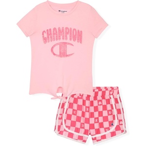 Champion girls Champion Girls Athletic Short Sets(Soft Pink)