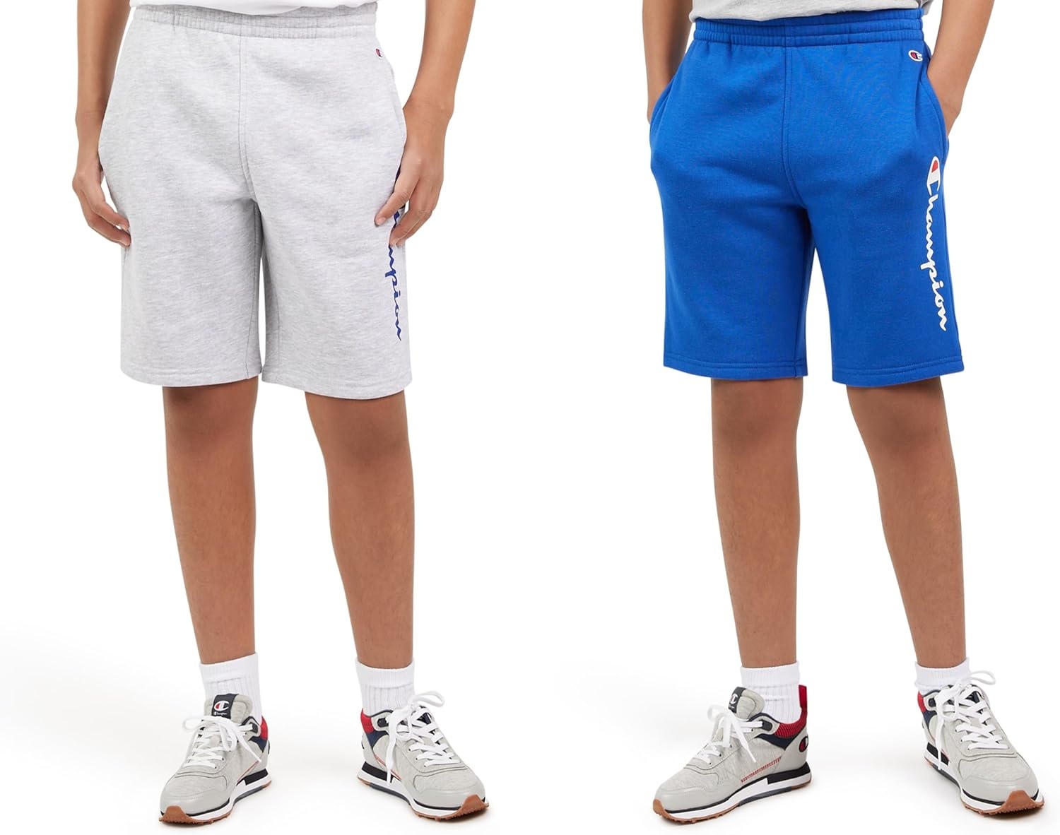 image:imageChampion Boys 2 Pack Signature Fleece Shorts for KidsGrey Heatherblue