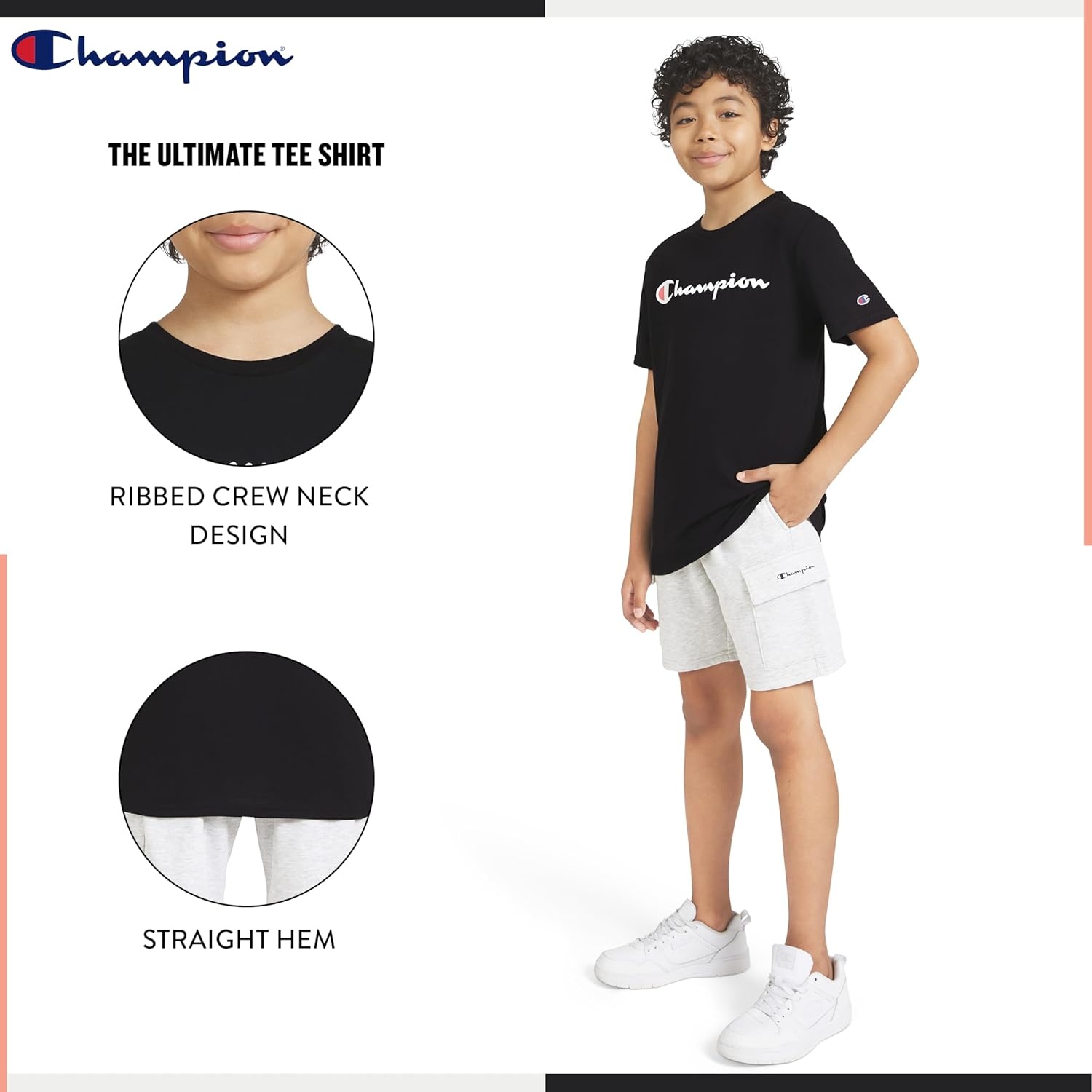 imageChampion Boys 2 Piece Short Sleeve Shirt and Mesh Shorts SetsBlack Iron