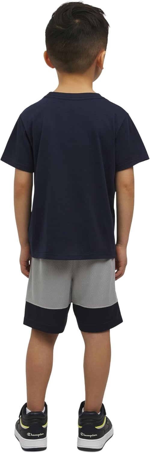 imageChampion Boys 2 Piece Short Sleeve Shirt and Mesh Shorts SetsDark Navygrey