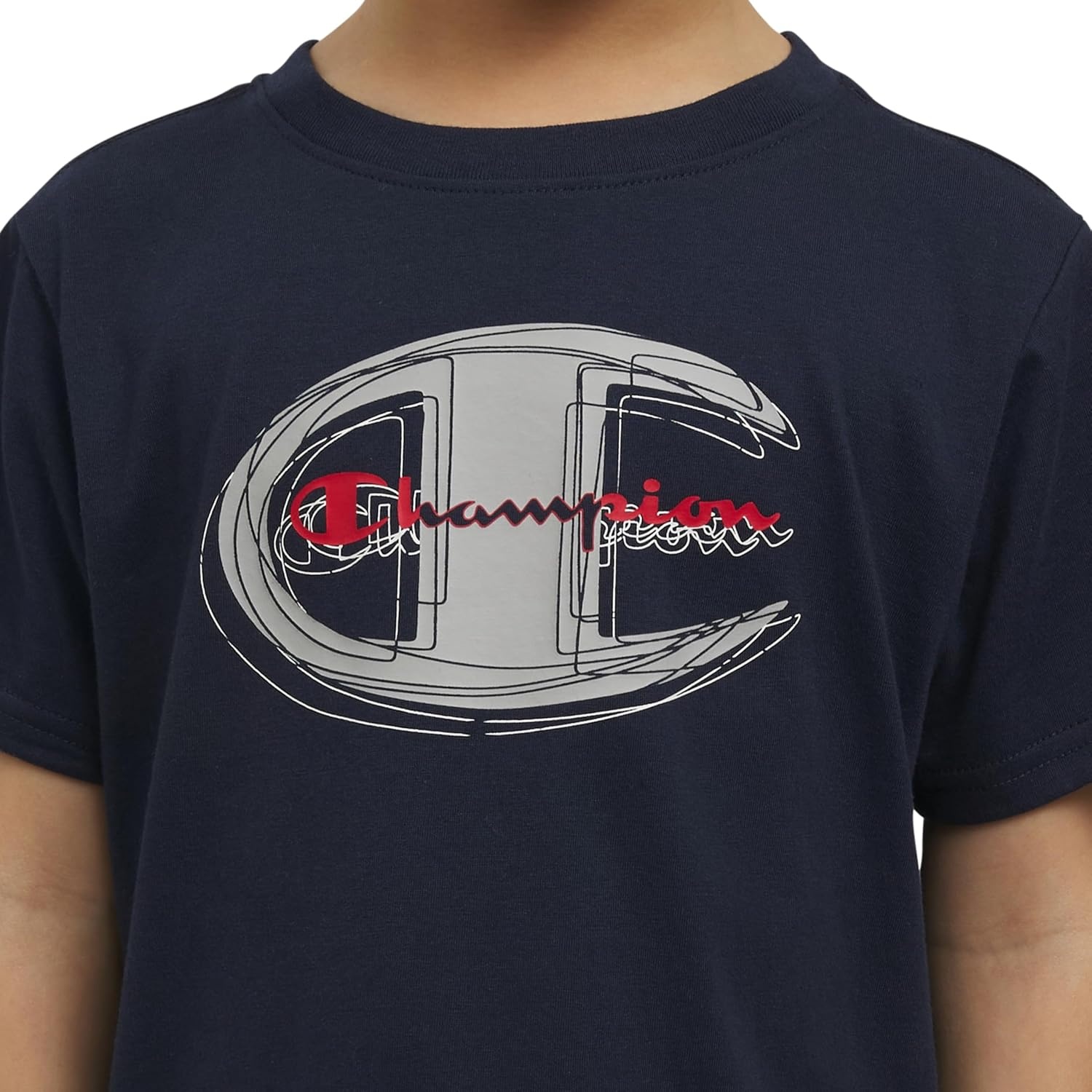 imageChampion Boys 2 Piece Short Sleeve Shirt and Mesh Shorts SetsDark Navygrey