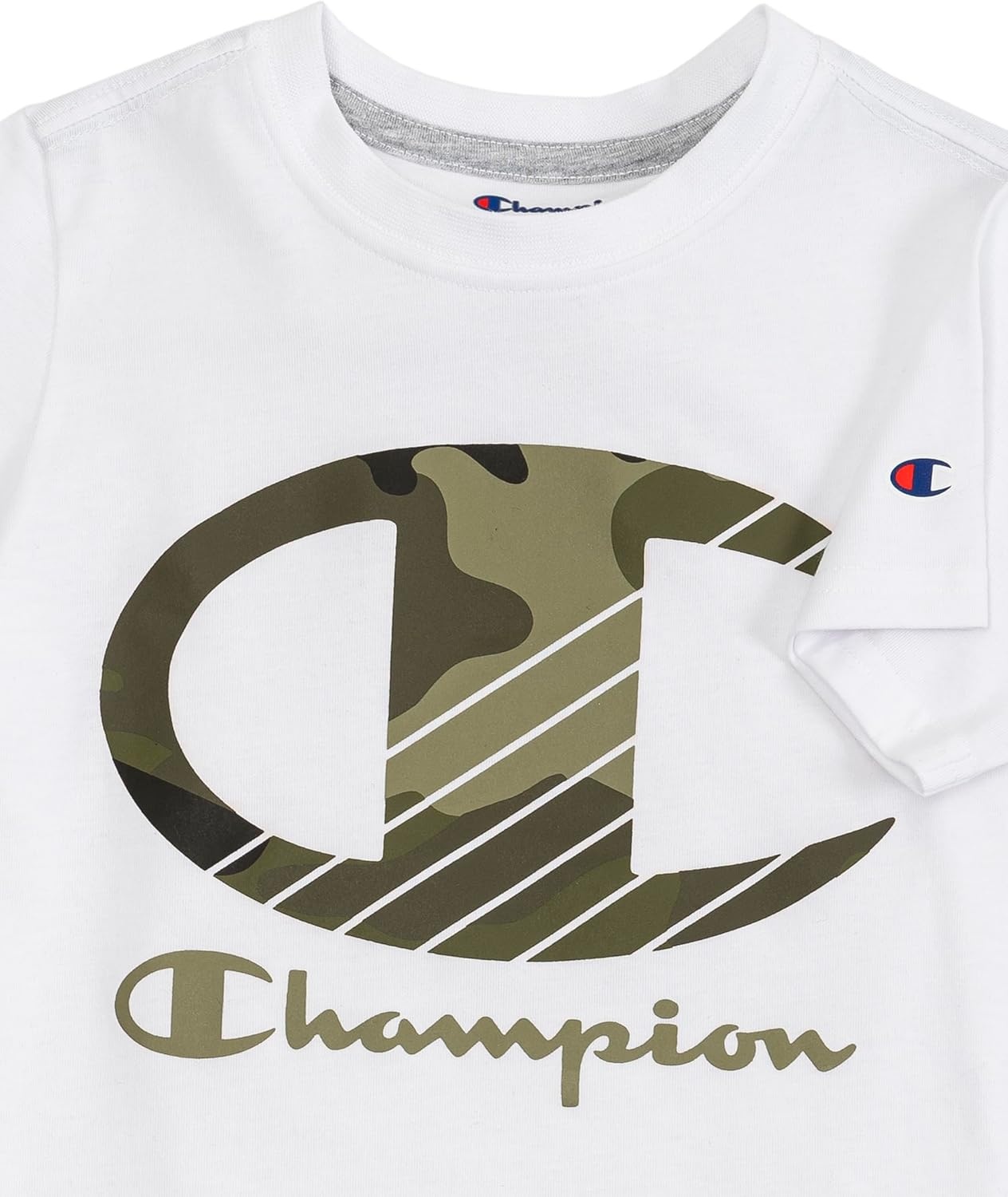 imageChampion Boys 2 Piece Short Sleeve Shirt and Mesh Shorts SetsGreen Camoflaugewhite