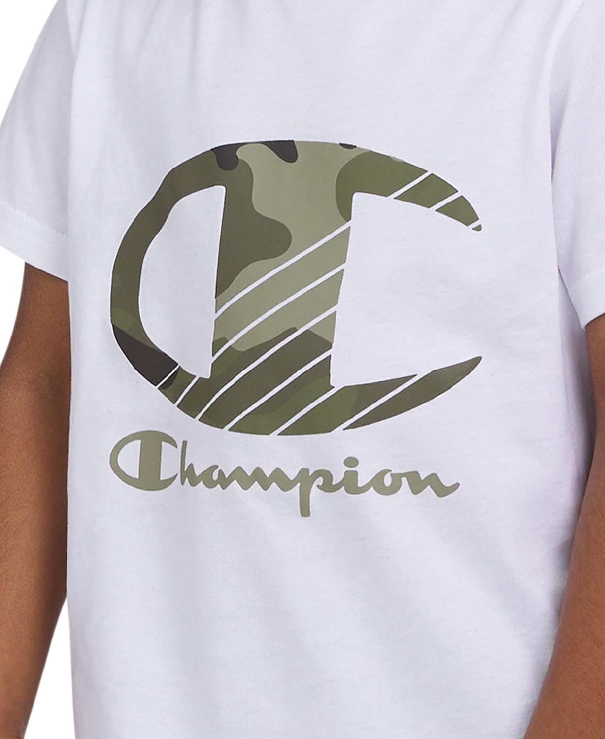 imageChampion Boys 2 Piece Short Sleeve Shirt and Mesh Shorts SetsGreen Camoflaugewhite