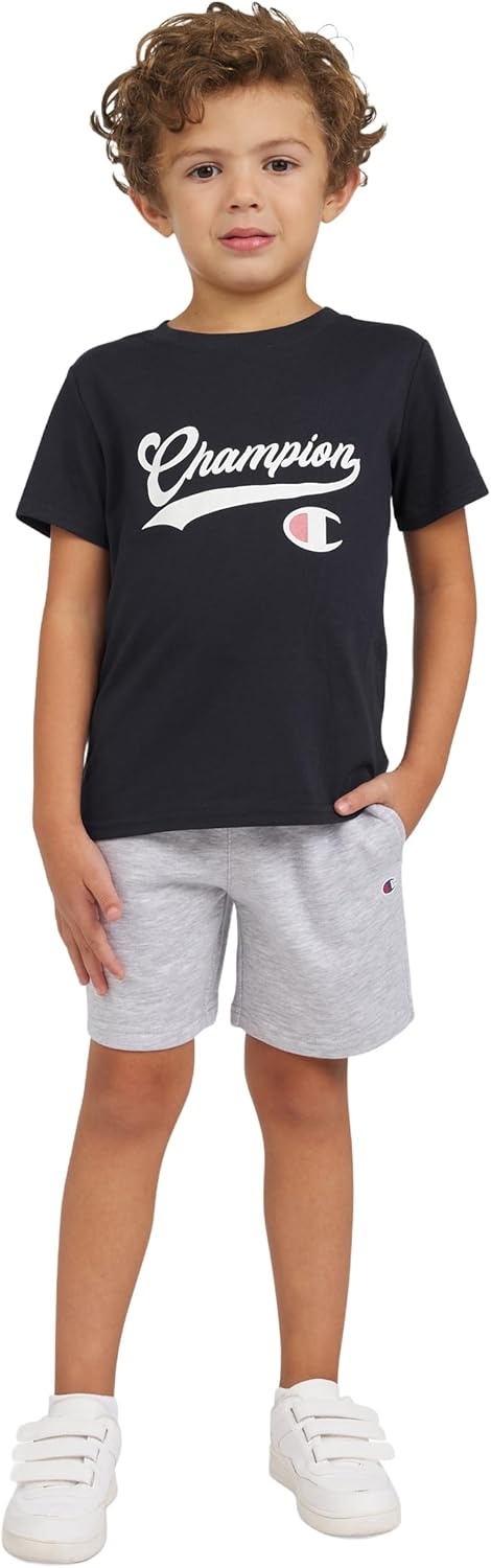 imageChampion Boys 2 Piece Short Sleeve Shirt and Mesh Shorts SetsSignature Dark Navy