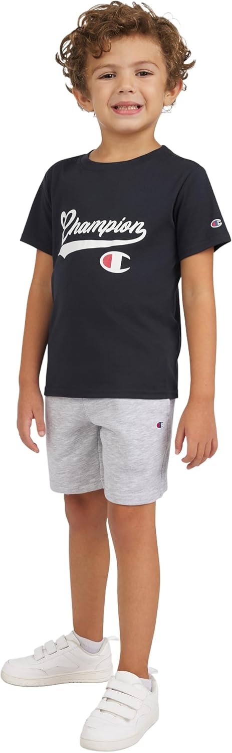 imageChampion Boys 2 Piece Short Sleeve Shirt and Mesh Shorts SetsSignature Dark Navy