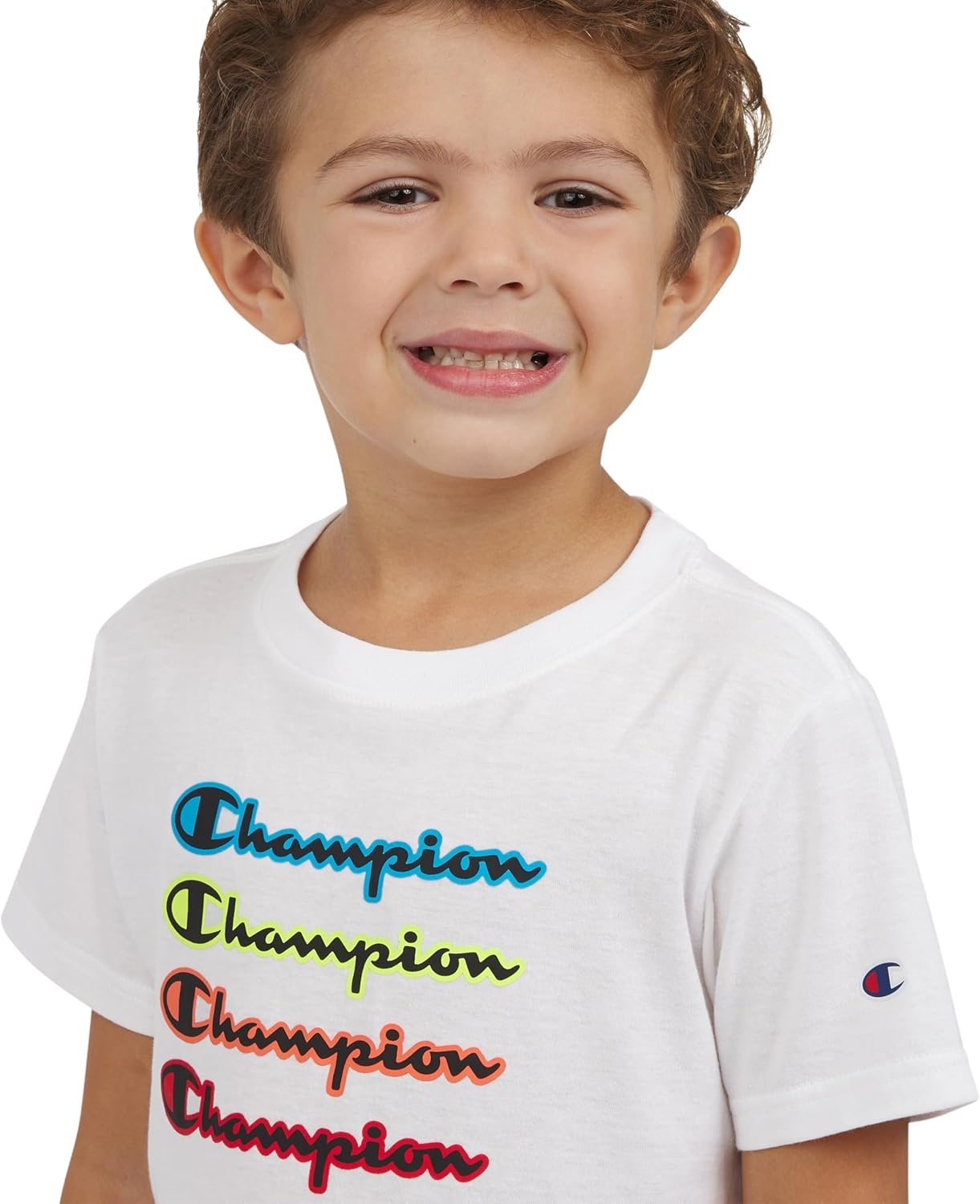imageChampion Boys 2 Piece Short Sleeve Shirt and Mesh Shorts SetsSignature White